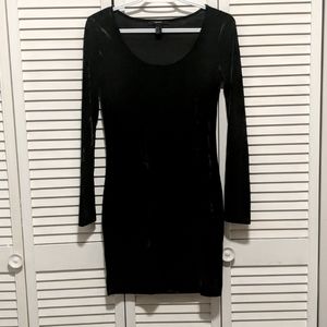 Forever 21 black velvet mini dress
